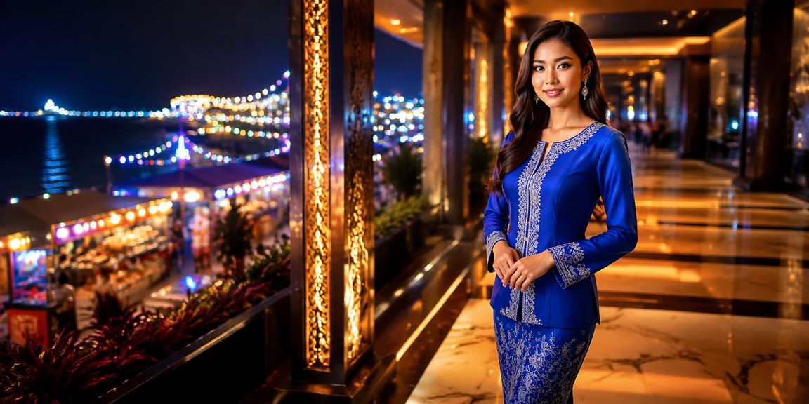 Pemain Malaysia bertaruh sukan semasa perayaan dengan pakaian tradisional baju kurung